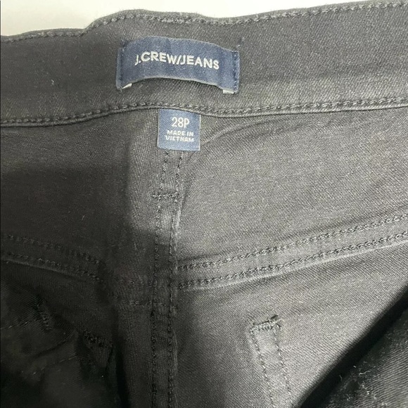 Pre Loved J Crew Toothpick Black With Velvet Stripe K3385 28 Petite Stretch Cttn - Picture 4 of 8